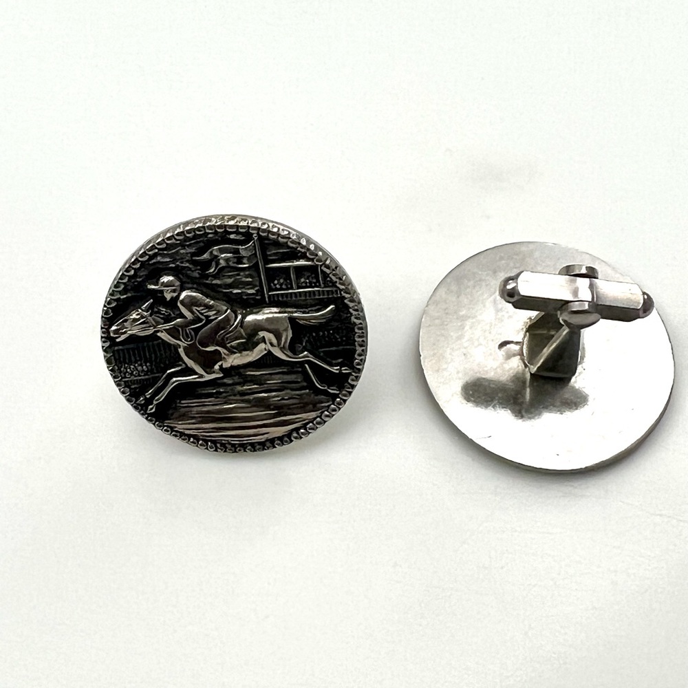 Silver Cuff Links Equestrian